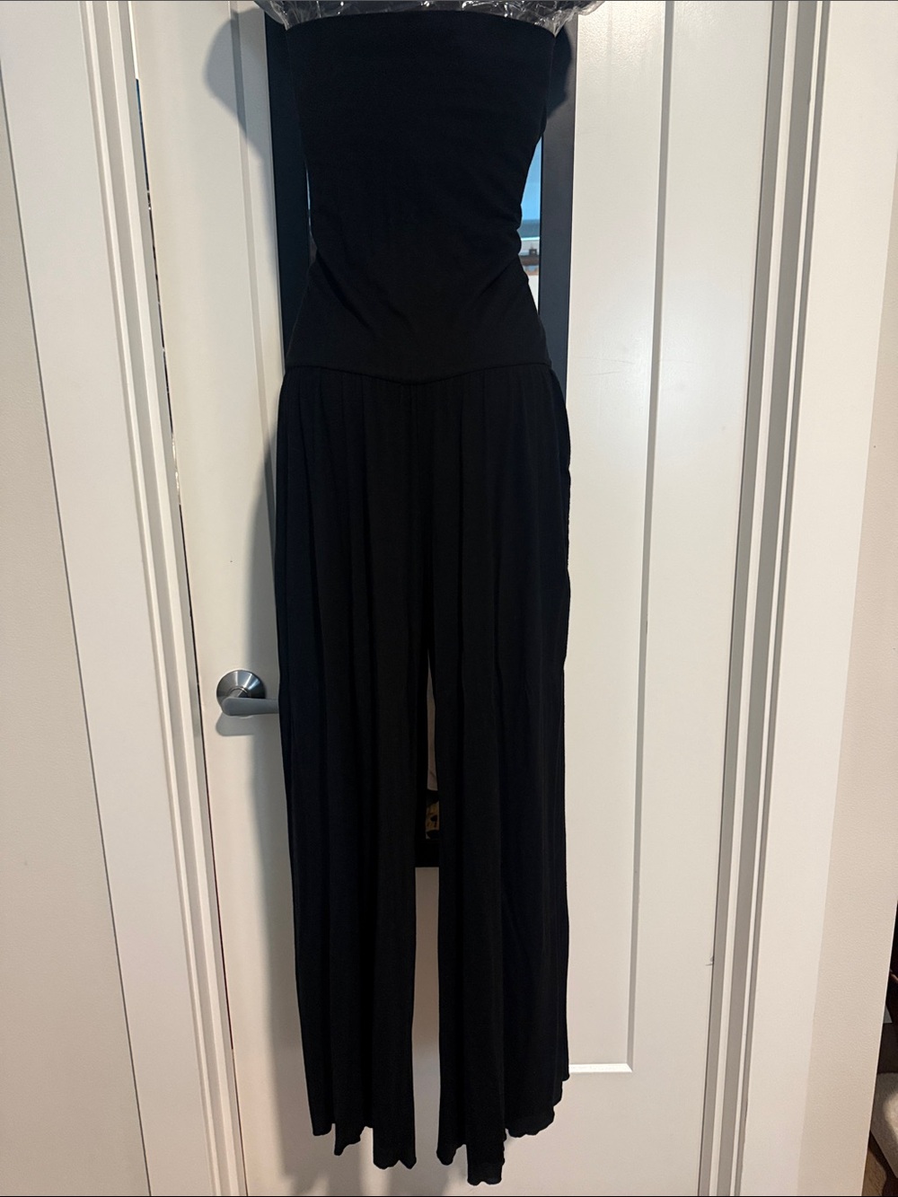 Newport News Black Strapless Wide-Leg Jumpsuit - Picture 2 of 3
